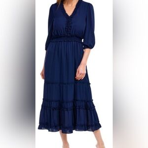 Nicole Miller Midnight Blue Midi Dress